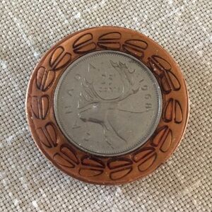 Decorative Coin with Copper Accents